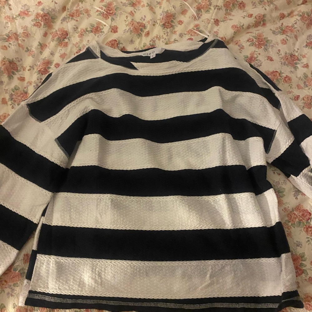 Cleo navy blue and White Striped Sweater